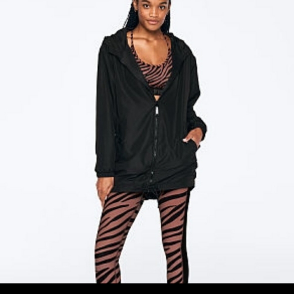 NEW VICTORIA'S SECRET PINK LONG FUNNEL NECK ANORAK RAINCOAT RAIN JACKET - Picture 2 of 8